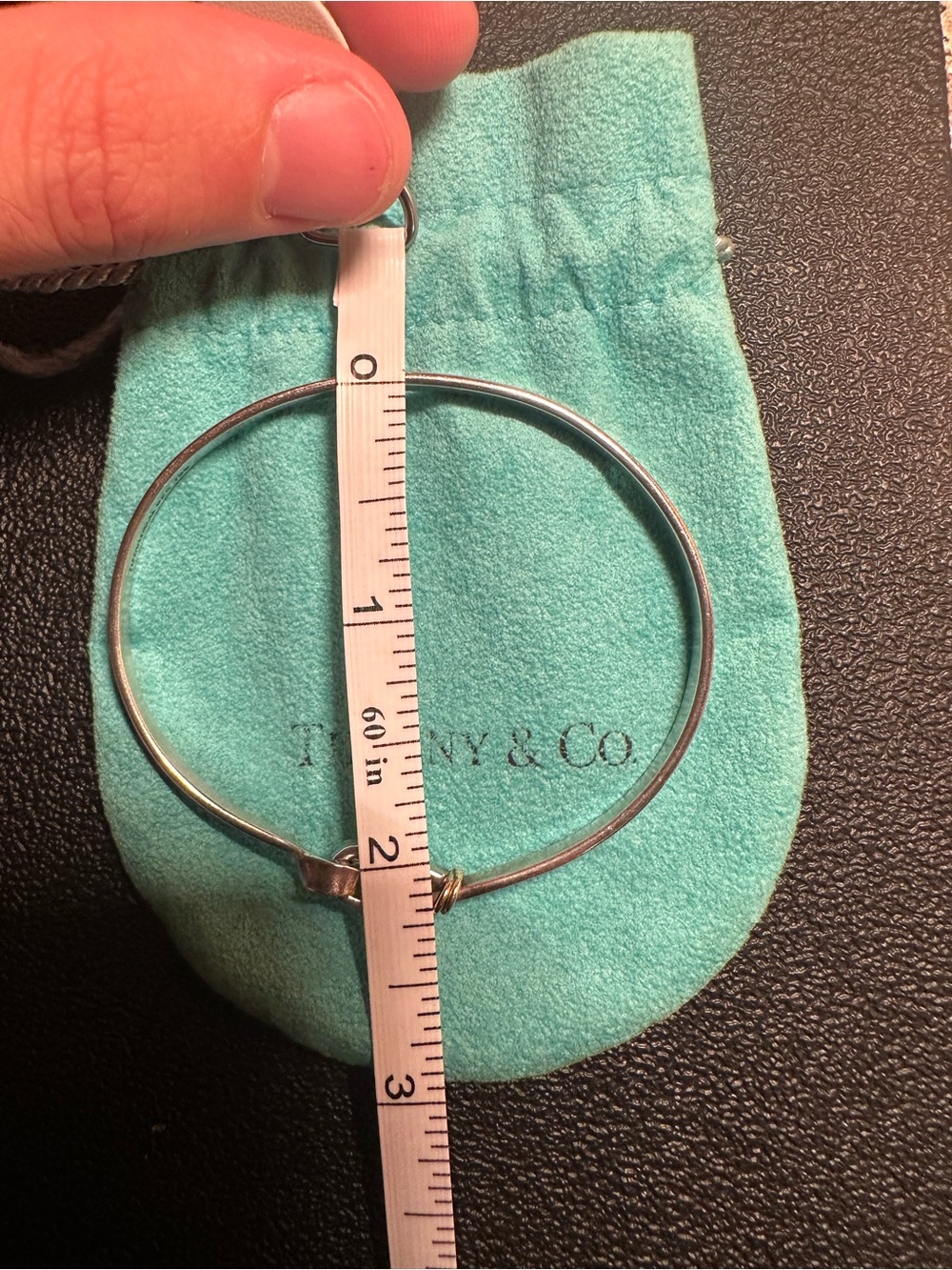 Tiffany & Co Hook and Eye Sterling Silver & 18k Yellow Gold Bangle Bracelet - Picture 4 of 5